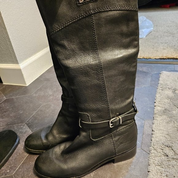 Black Leather Riding Boots - Picture 1 of 7